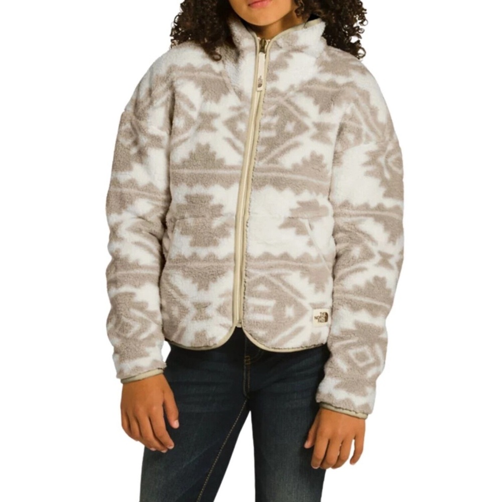 The North Face Jacket Campshire Zip Sherpa Fleece Tribal Print Youth Size XL